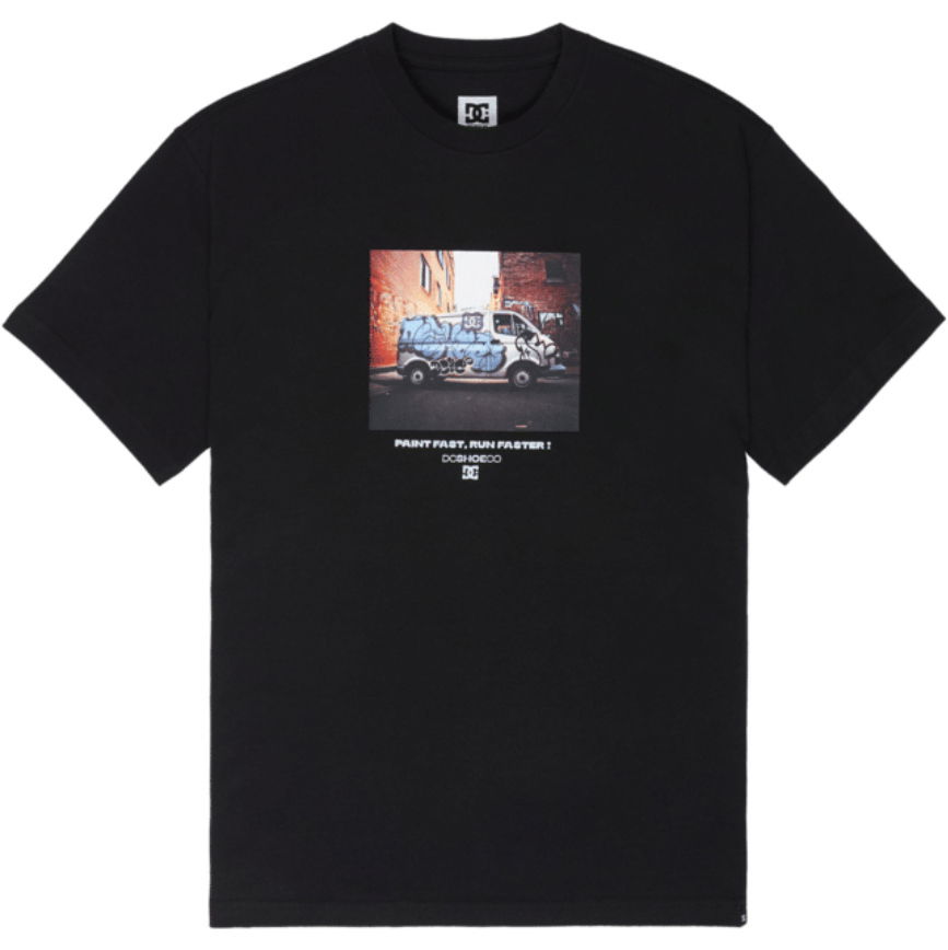 2026 DC Shoes Mens Painted Van T-Shirt EDYZT04479 - Black